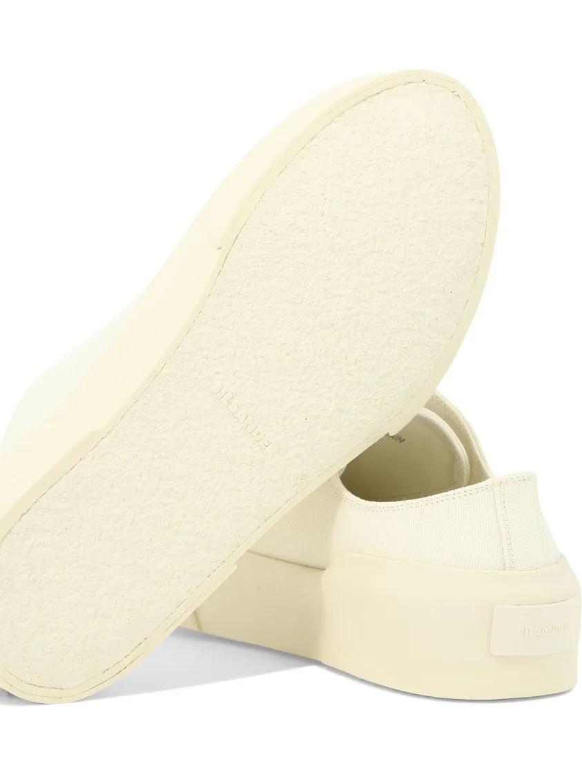 Thumbnail - Jil Sander Low-Top Sneaker - White Sneakers With Breathable Cotton Upper - Gr. 38 (EU) - in Beige - für Damen