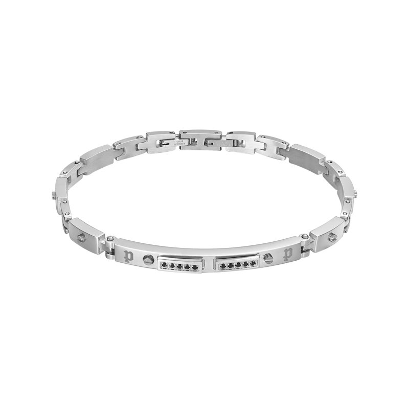 Police Armband Armband Bond- Herrenarmband- Farbe: silber- Gr silber
