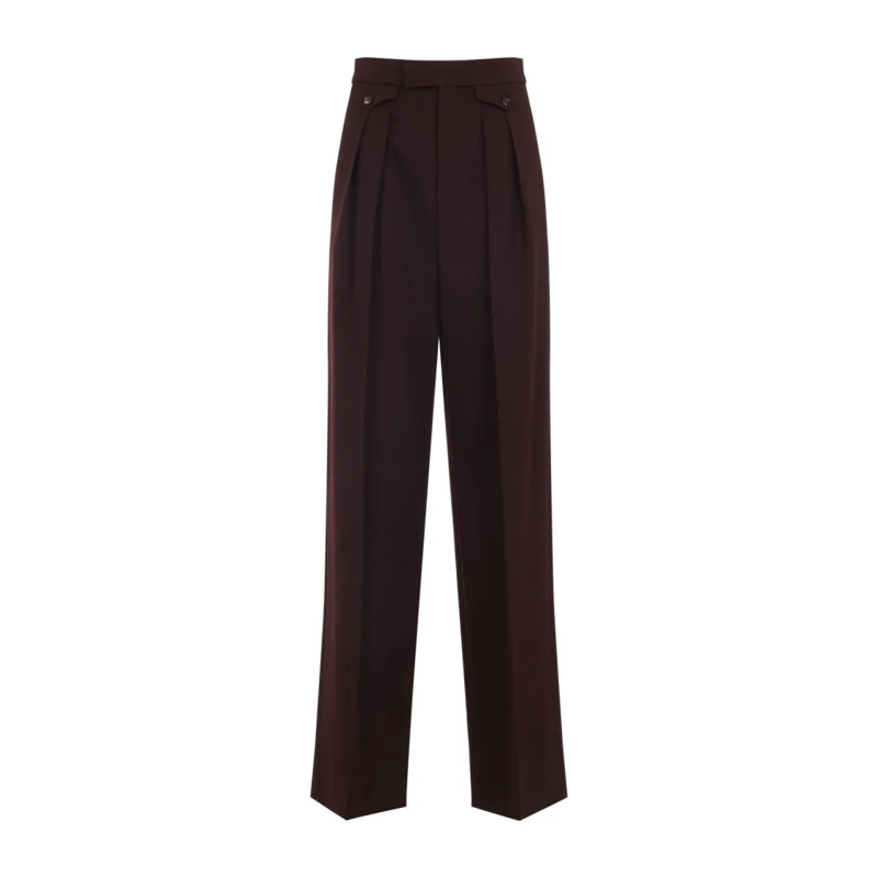 Chloé  Tailored High-Waist Trousers With Buttoned Flap Po Black