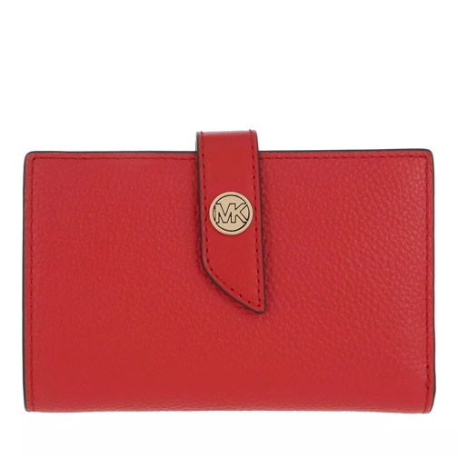 MICHAEL Michael Kors Charm MD Tab Wallet Bright Red Bi-Fold Portemonnaie