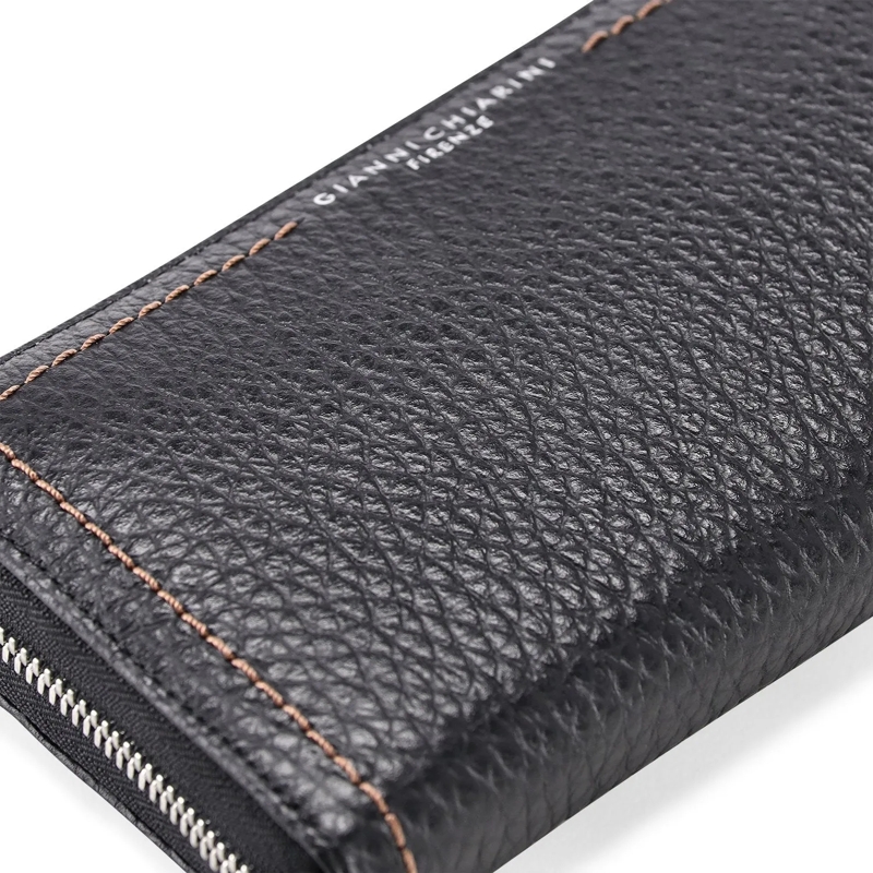 Gianni Chiarini Portemonnaie mit Zip-Around-Reißverschluss Großes Portemonnaie schwarz(Image 4)