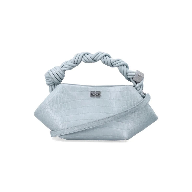 GANNI Schultertasche Mini Crocco Embossed Bou Bag Grey