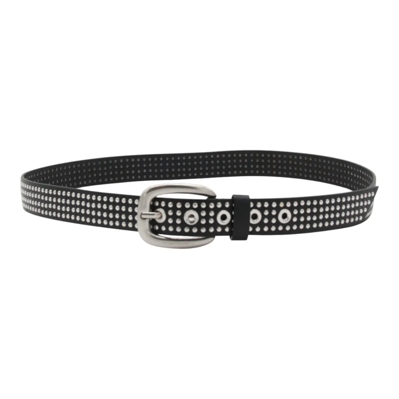 Golden Goose Riem Edgy Black Belt With Silver Studs Black