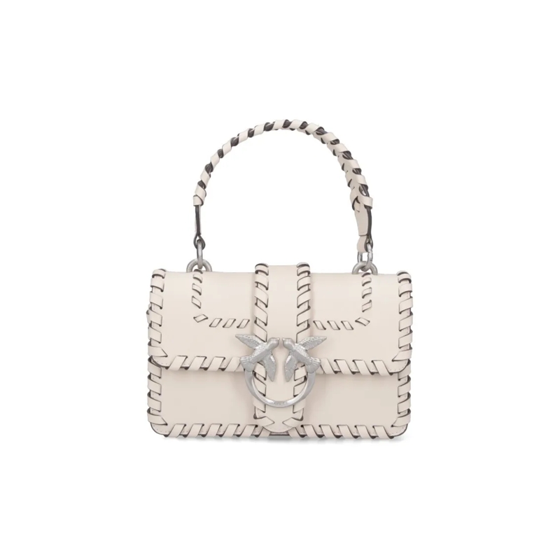 Pinko Schultertasche Structured White Handbag With Minimalist Design Neutrals