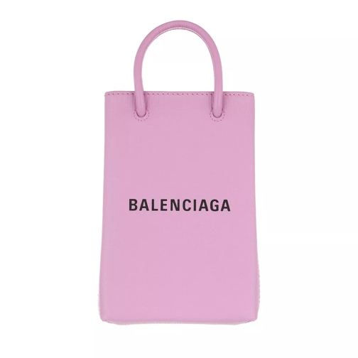 Balenciaga Shopping Phone Holder Bag Leather Lilac Tonal Phone Bag