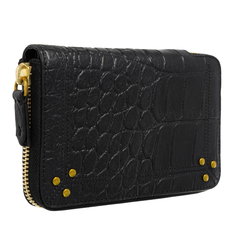Jerome Dreyfuss Portemonnaie mit Zip-Around-Reißverschluss Julien Imprime Croco Noir(Image 3)