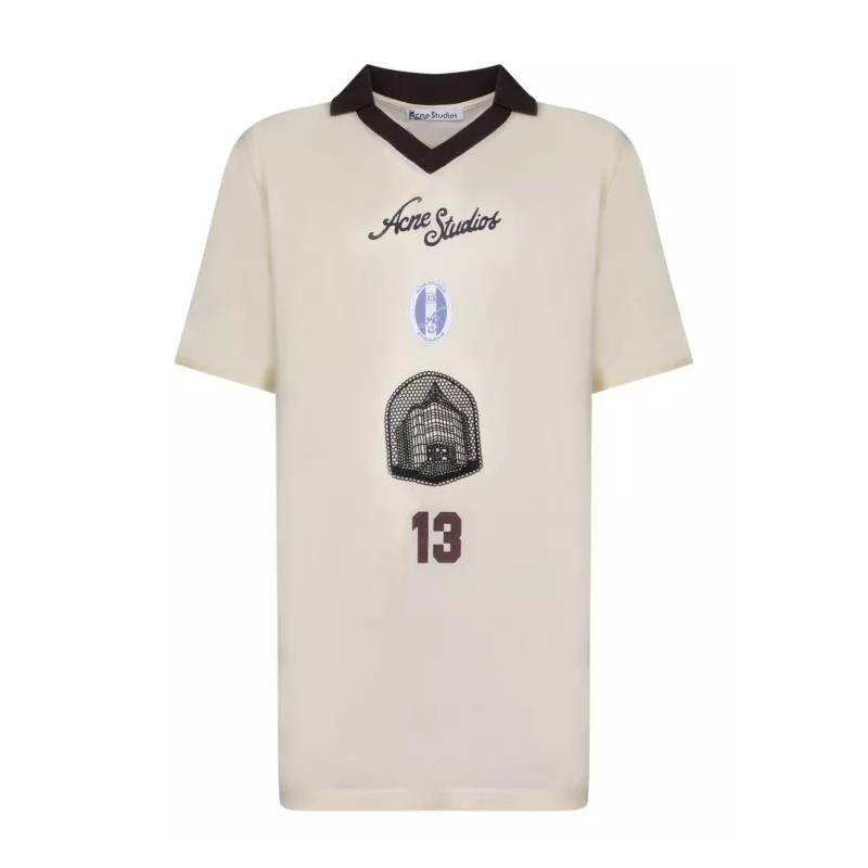 Acne Studios T-Shirt Lyocell Polo Shirt Neutrals