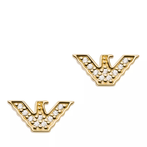 Emporio Armani Eagle Logo Sterling Stud Earrings Gold Ohrstecker