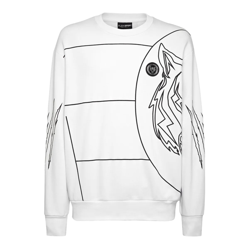 Plein Sport Top Sweatshirt Tiger weiss