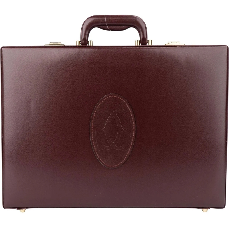 Cartier Sac à bandoulière Cartier Bordeaux Leather 1975 Briefcase mehrfarbig
