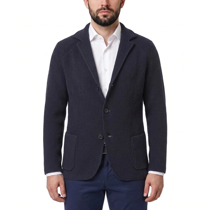 Maurizio Baldassari  Gestricktes Sakko aus Schurwolle blau(Image 2)