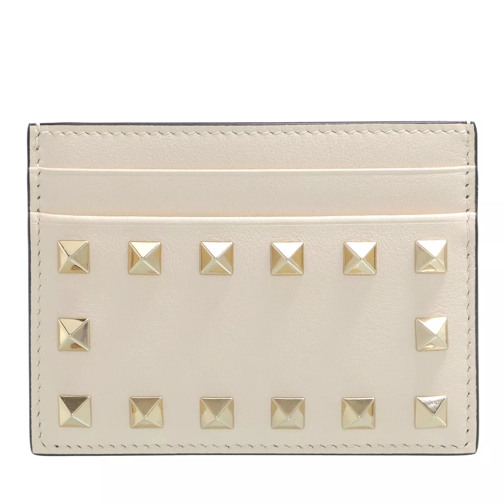 Valentino Garavani Rockstud Cardholder Wallet Leather Light Ivory Kartenhalter