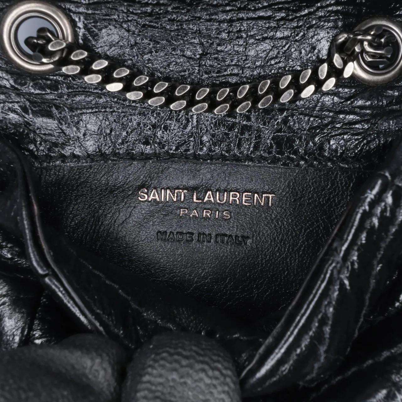 Thumbnail - Saint Laurent Hobo Bags - 2022 Micro Crinkled Leather Niki Airpods Case with - Gr. unisize - in Schwarz - für Damen