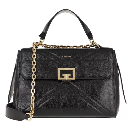 Givenchy ID Medium Bag Crackling Leather Black Satchel