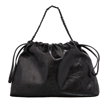 Black quilted bag with chain handle sales