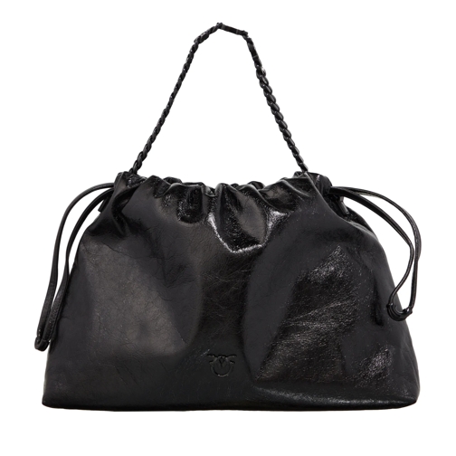 PINKO Chain Handle Tote Bag Black Hobo Bag