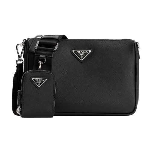 Prada Black Saffiano Shoulder Bag Black Schoudertas