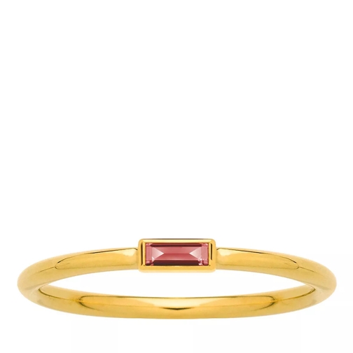 Indygo Seoul Ring with Color Stone Yellow Gold Anello solitario