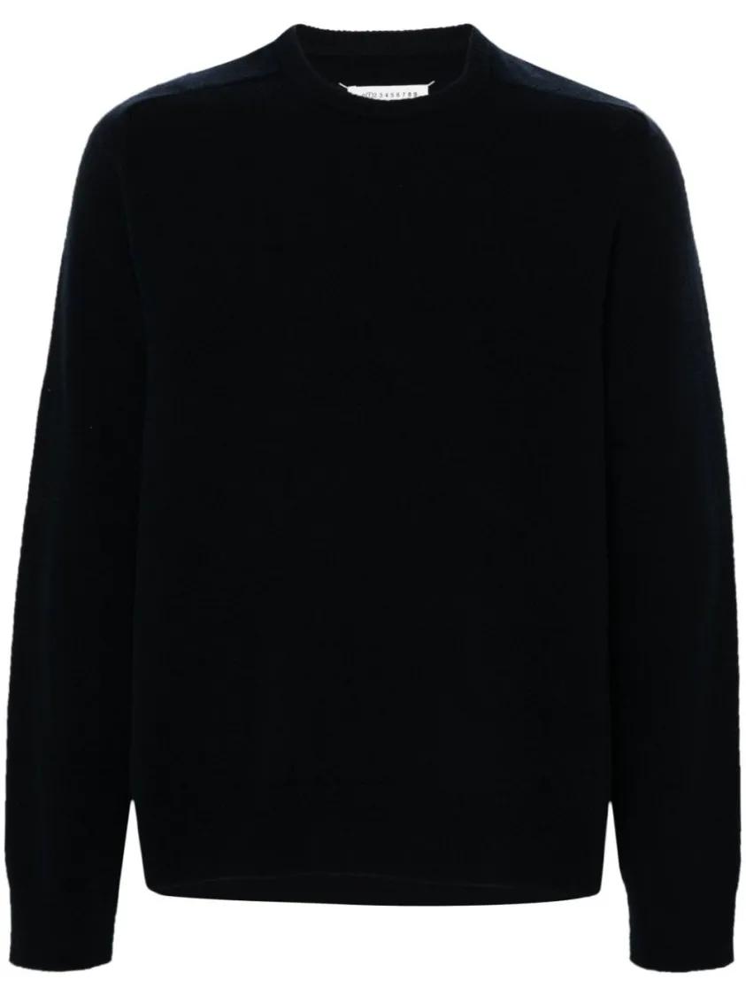 Maison Margiela - Navy Blue Wool Sweater - Größe L - blau