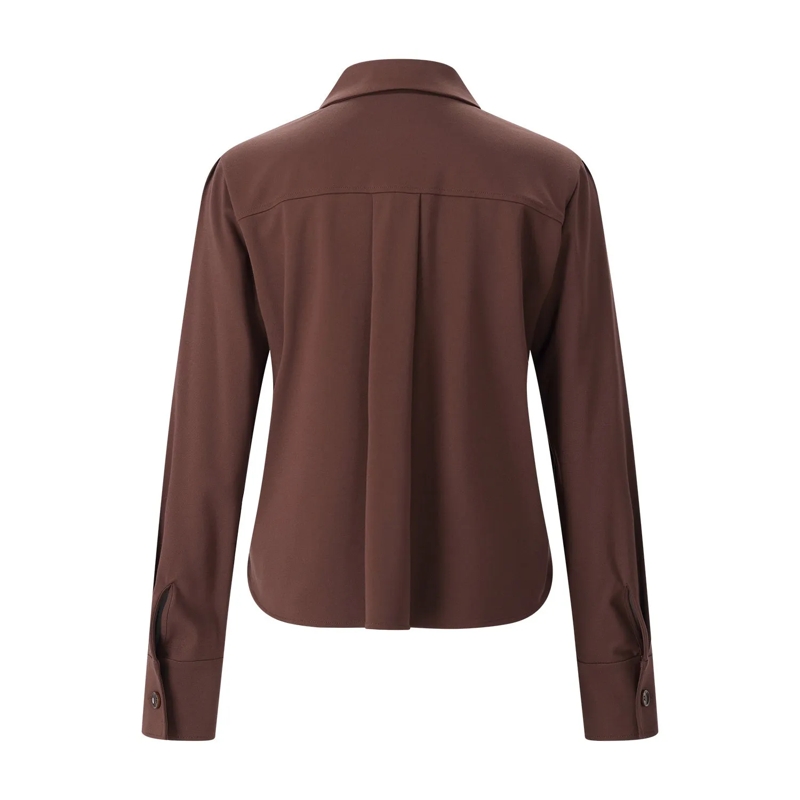 Luisa Cerano Bluse Hemdbluse aus Viskose-Mix braun(Image 3)