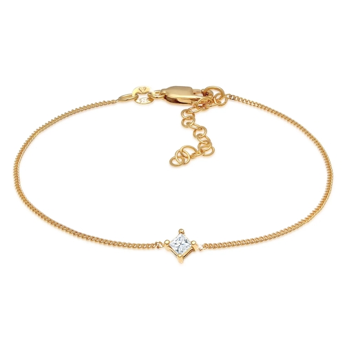 Elli Armband Solitär Viereck Diamant (0.1 ct.) 925 Silb gold Armband