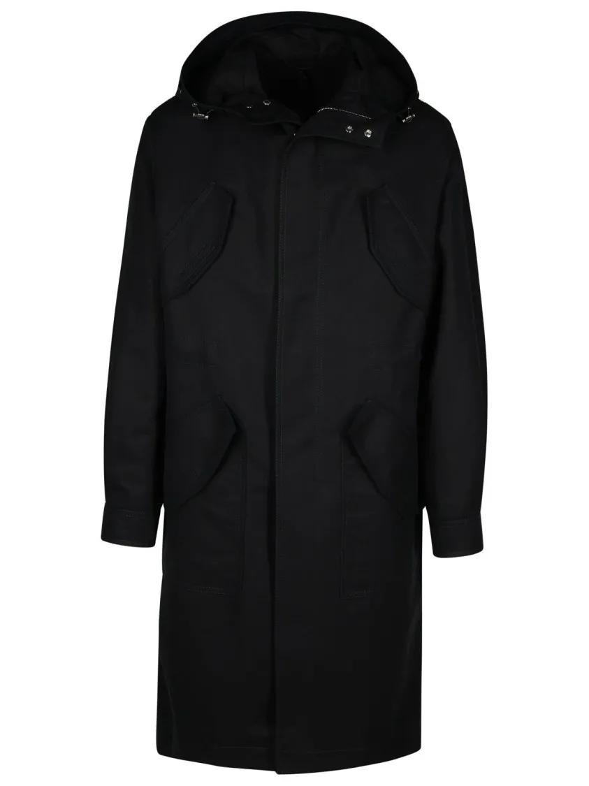 Versace - Black Cotton Trench Coat - Größe 46 - schwarz