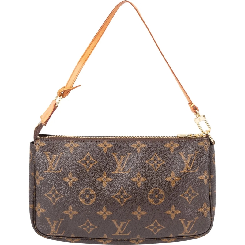 Louis Vuitton Schultertasche Louis Vuitton Canvas Monogram Pochette Accessoire  braun