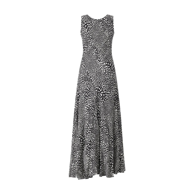 Rag & Bone Maxikleid Midikleid Sinead mit Muster schwarz(Image 2)