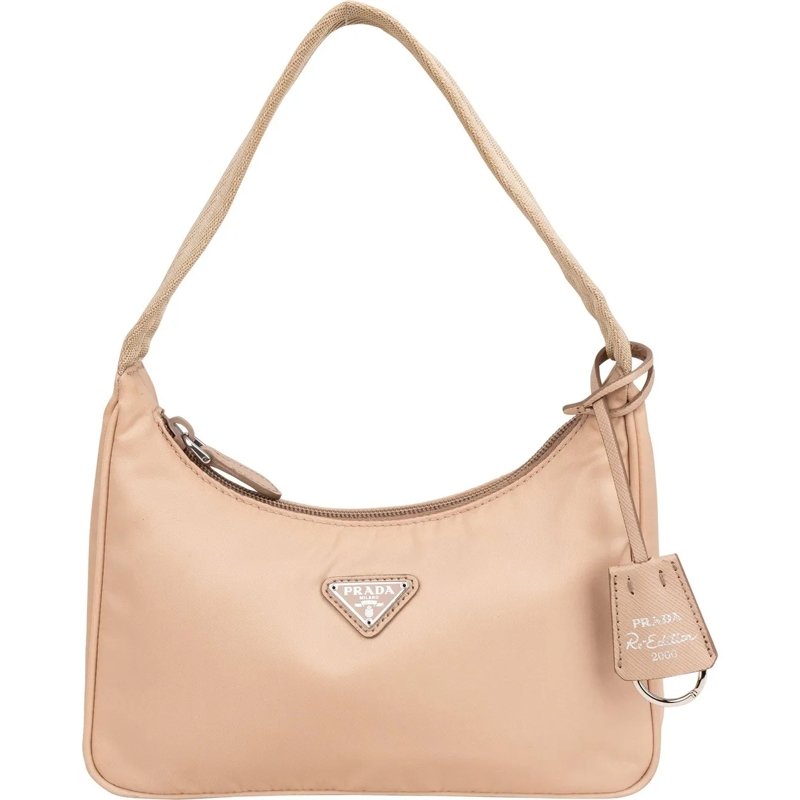 Prada Tote Prada Nylon Triangle Re-Edition Handbag beige