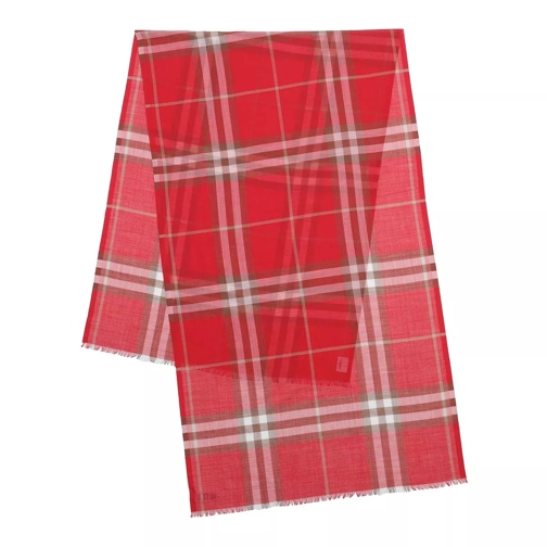 Burberry Giant Check Scarf Bright Red Wollen Sjaal