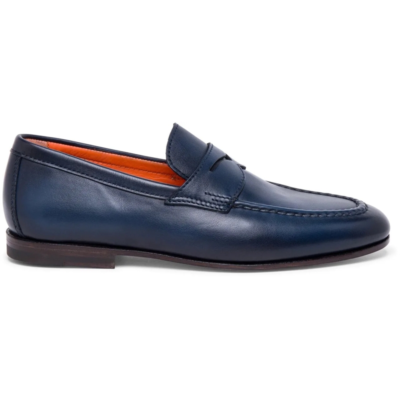 Santoni Mocassin Men?s leather penny loafer weiß