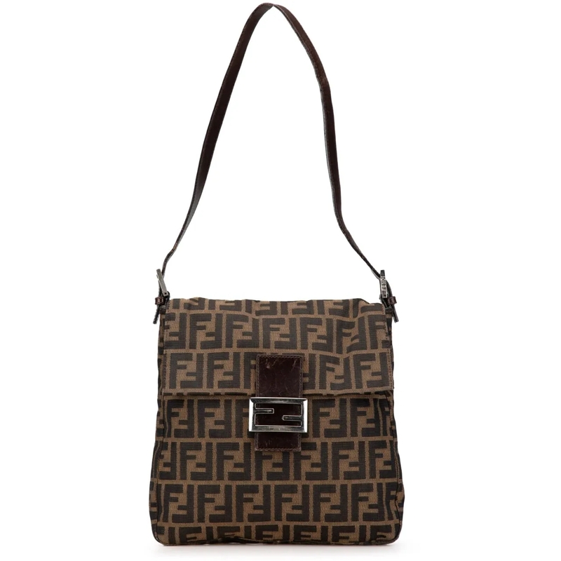 Fendi Schultertasche Zucca Canvas Shoulder Bag braun