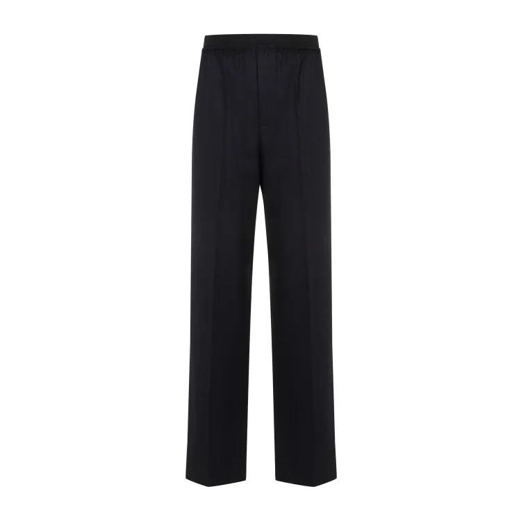 Bottega Veneta - Stripe Black Blue Wool Trousers - Größe S - schwarz