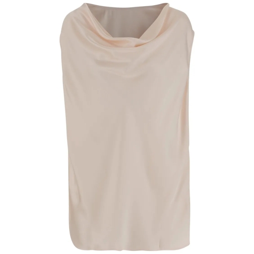 Sa Su Phi Chemisiers Silk And Viscose Draped Top Neutrals