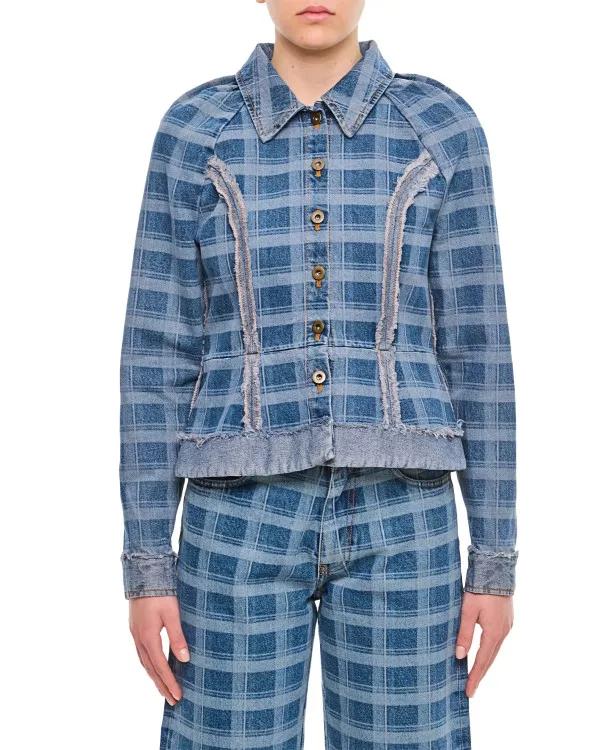 Thumbnail - Molly Goddard - Alfie Denim Jacket - Größe 10 - blau