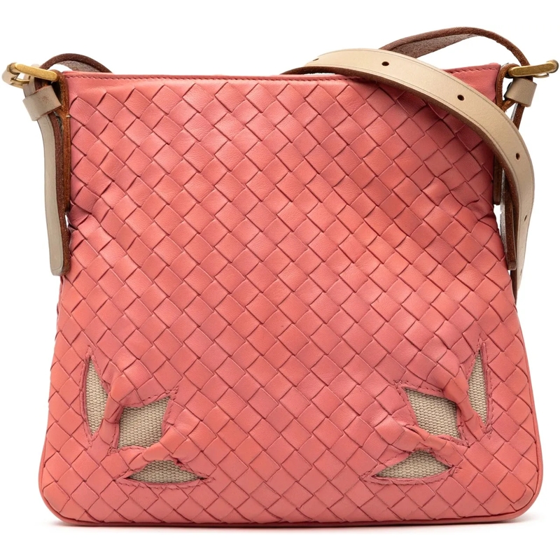 Bottega Veneta Schultertasche Nappa Intrecciato Crossbody rose