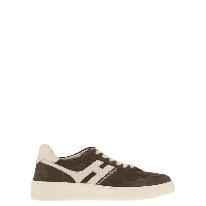 Hogan Lage-top sneaker H630 - Suede Trainers With H On The Side Neutrals