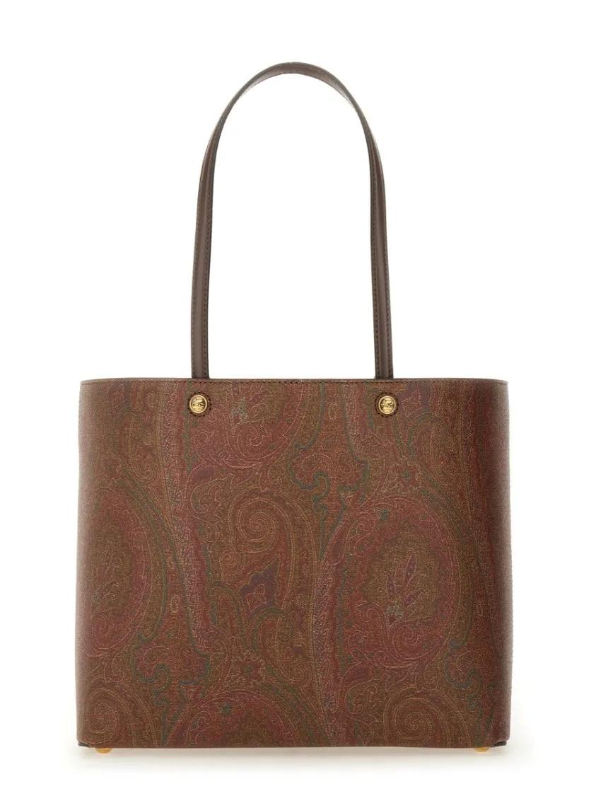 ETRO Shoppers & Totes Paisley Patterned Structured Bag in bruin