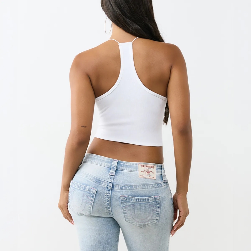 True Religion Top - Camisole Top- Figurbetont- Besetzt mit Zierste weiss(Image 4)