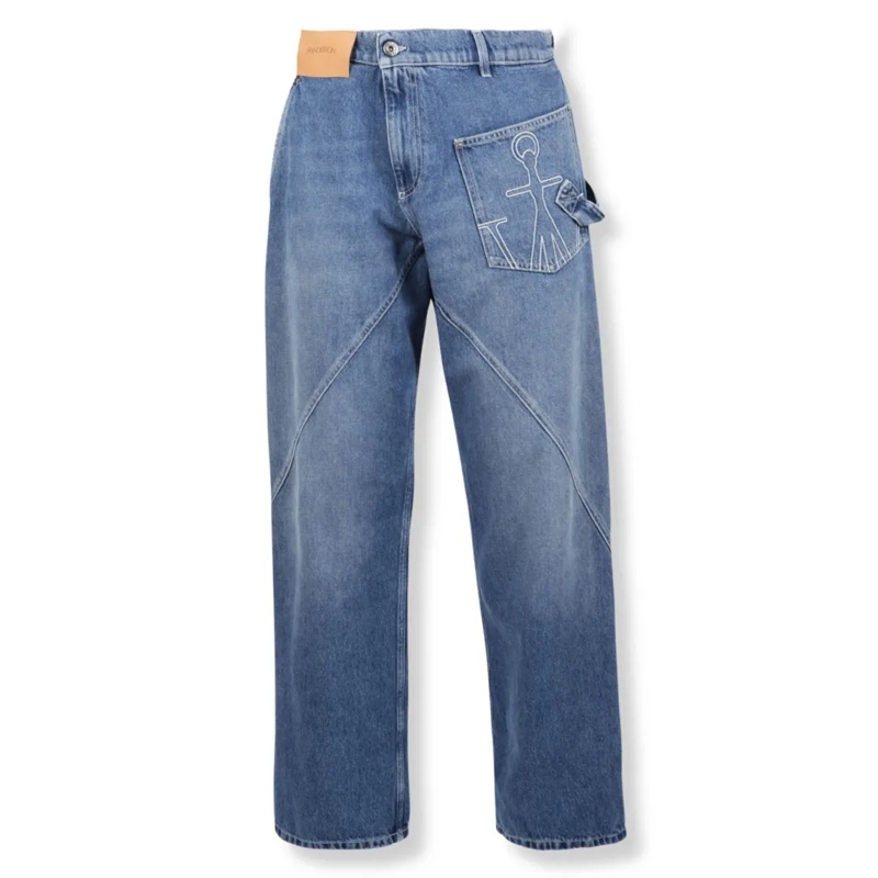 J.W.Anderson Jeans Twisted Design Workwear-Inspired Jeans Blue