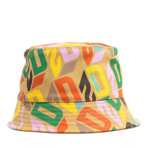 Dsquared2 Hunting Hat Canvas Monogram Multicolor Bucket Hat