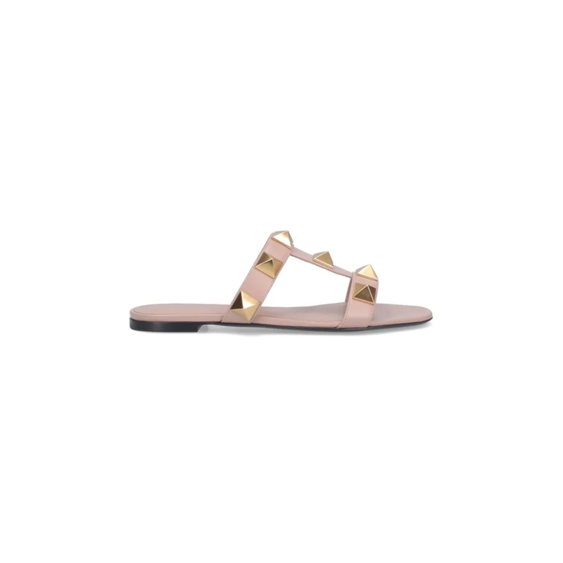 Valentino Garavani Sandalen Roman Stud Slide Sandals Biscotto