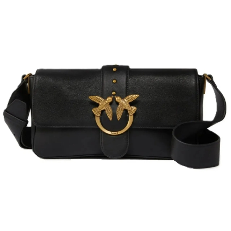 Pinko Fourre-tout Love One Classic Slouchy Fl Nero-Antique Gold schwarz
