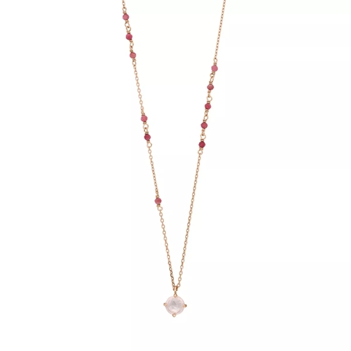 Leaf Necklace Flying Gems, Rosenquarz  Roségold Kort halsband