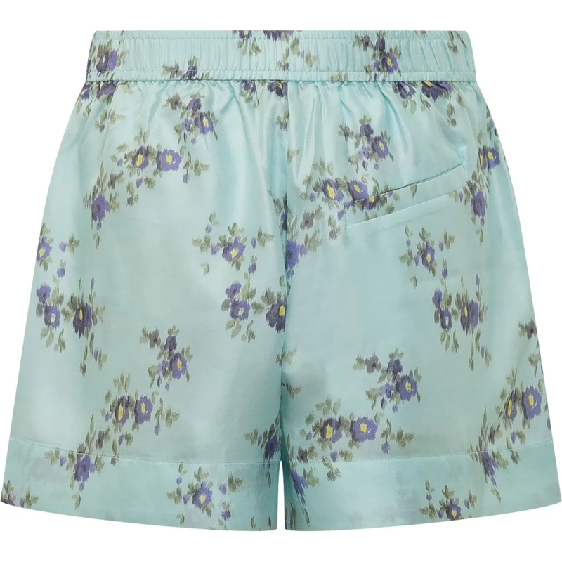GANNI Shorts Short con Stampa Floreale e Vita Elasticizzata hellblau(Image 2)