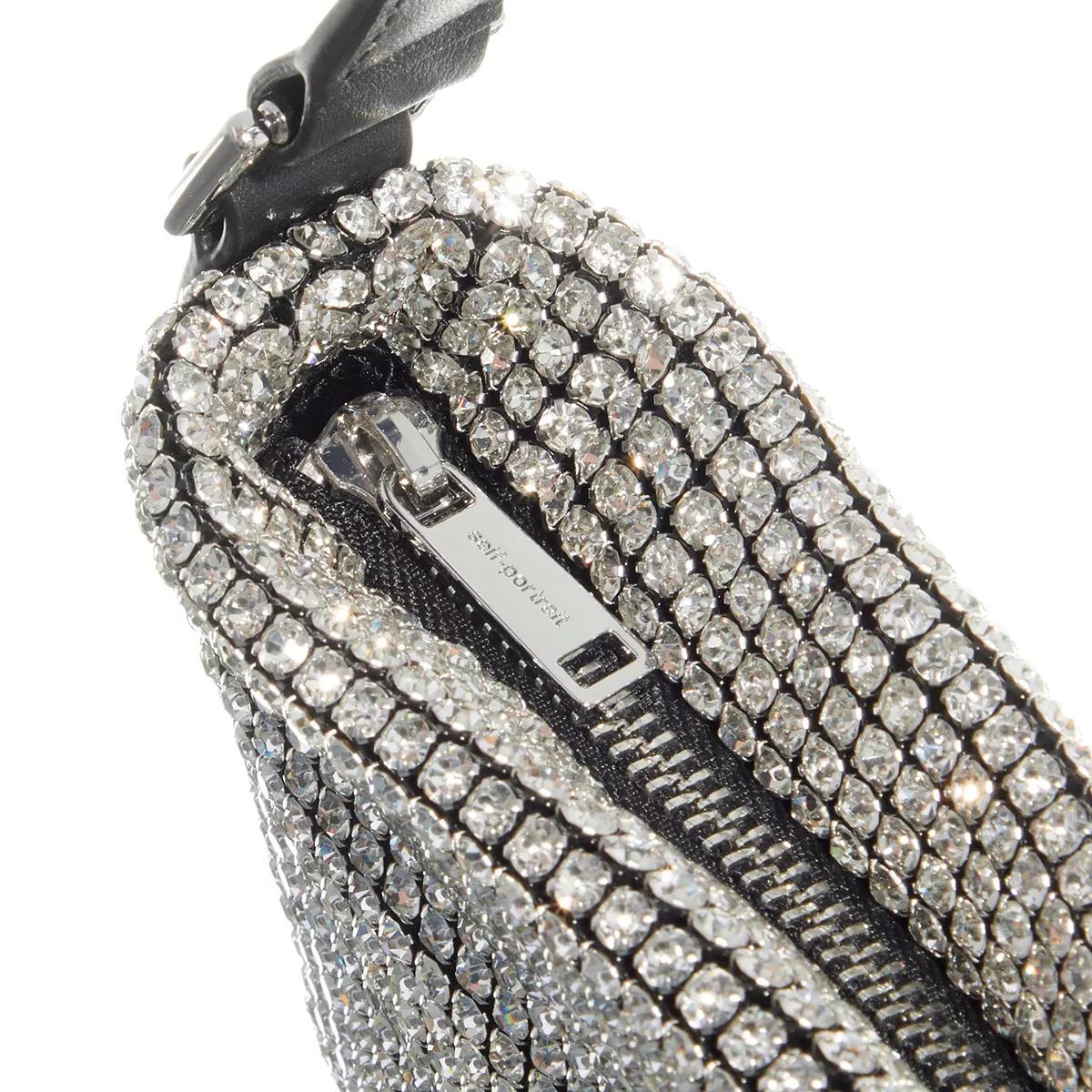 self-portrait Pochettes Diamante Medium Hobo Bag in zilver