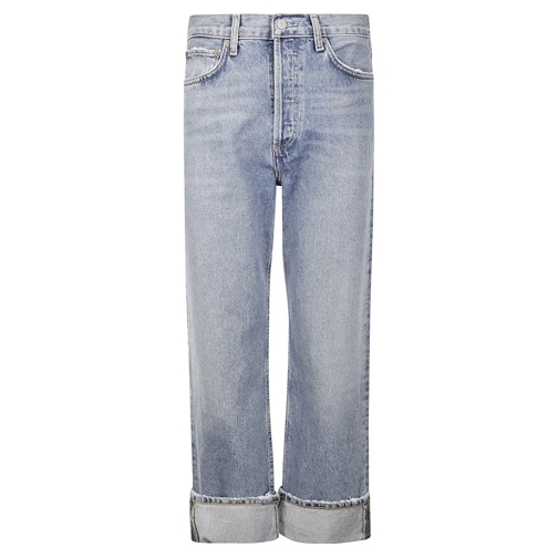 Agolde Jeans Light Wash Cuffed Jeans Blue