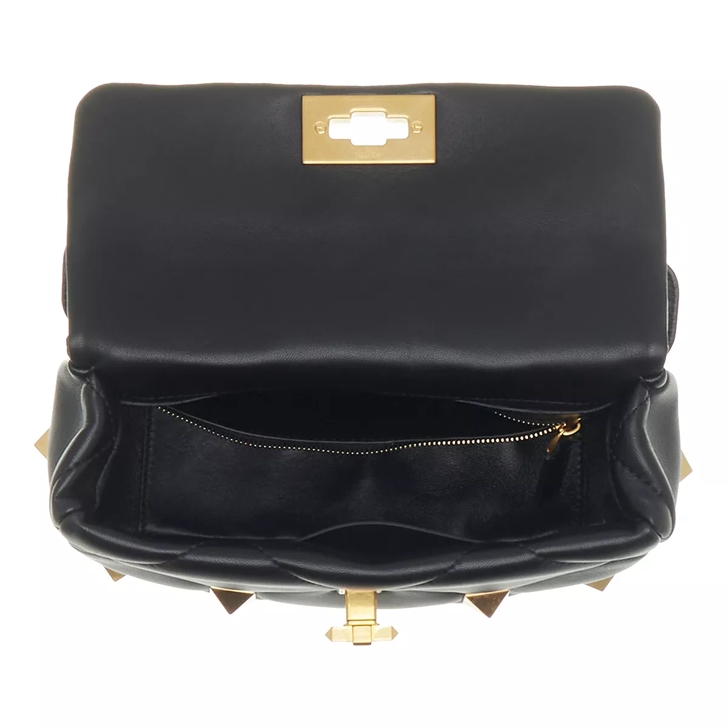 Valentino Garavani Roman Stud Leather Shoulder Bag Black | Satchel