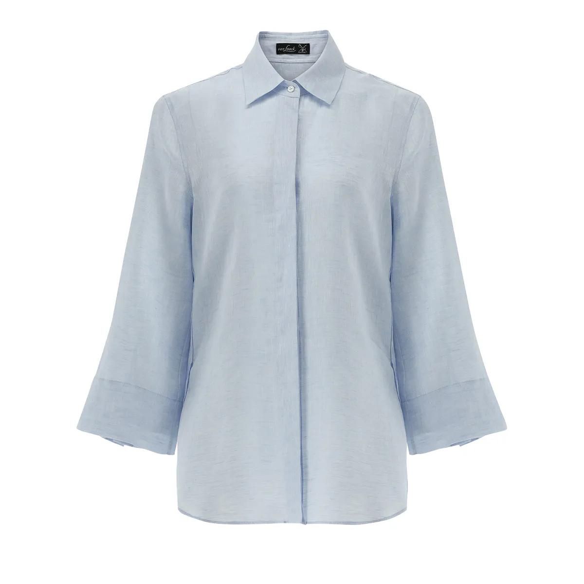 Thumbnail - VAN LAACK - Bluse Modern Fit Uni - Größe 34 - blau
