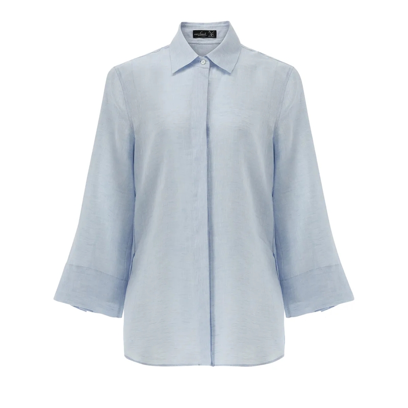 VAN LAACK Bluse Bluse Modern Fit Uni blau